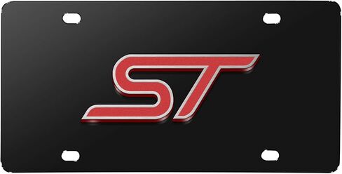 for Ford Focus ST 3D Logo Black Stainless Steel License Plate in Saudi Arabia