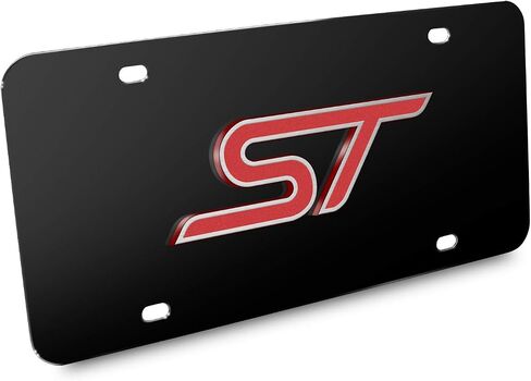 for Ford Focus ST 3D Logo Black Stainless Steel License Plate in Saudi Arabia