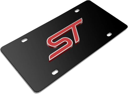 for Ford Focus ST 3D Logo Black Stainless Steel License Plate in Saudi Arabia
