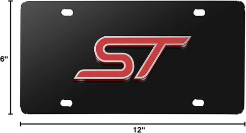 for Ford Focus ST 3D Logo Black Stainless Steel License Plate in Saudi Arabia