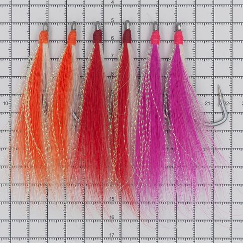 Bucktail Teasers 6/0 Hooks 6 pcs 3 Color in Kuwait