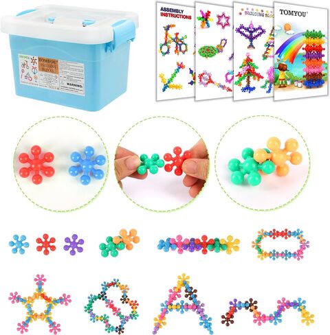 TOMYOU 200 Pieces Building Blocks Kids STEM Toys Educational Discs Sets Interlocking Solid Plastic for Preschool Boys and Girls Aged 3+, Safe Material Creativity in Kuwait