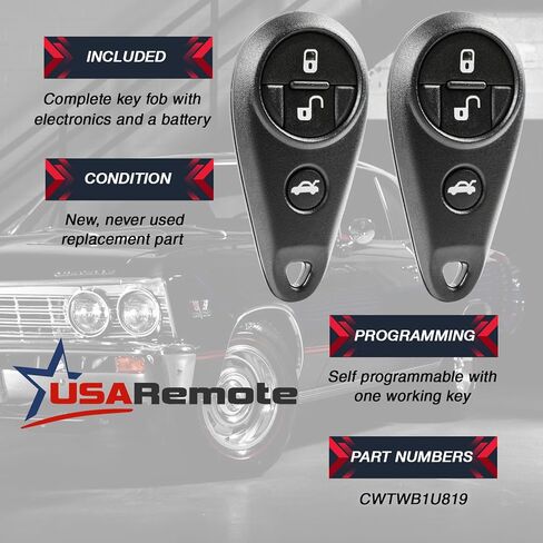 Key Fob fits Subaru Forester Impreza Legacy Outback Keyless Entry Remote (CWTWB1U819), Set of 2 in Saudi Arabia
