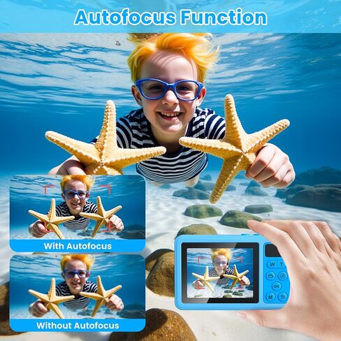 4K Underwater Digital Camera 48MP Waterproof Camera,10FT Floating Camera for Snorkeling,Surfing,Swimming and Kayaking,Dual-Screen Selfie,Autofocus,18X Zoom,Fill Light,32GB Card,Type-C Rechargeable in Saudi Arabia