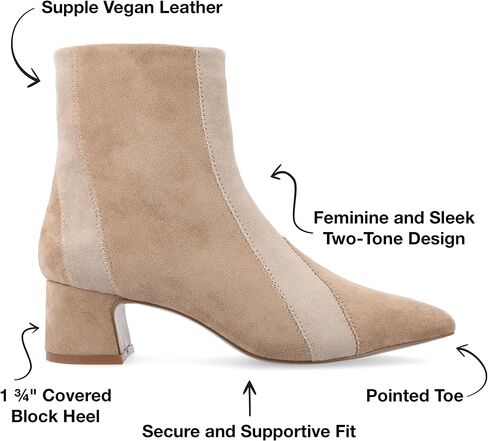 فوكس من جلد الغزال بلوك كعب الكاحل bootie من مجموعة Journee Collection in Saudi Arabia