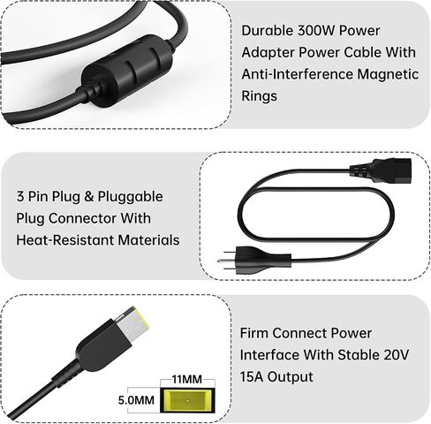 230W Laptop Charger for Legion 5 7 5P C7 S7 Y520 Y740 Y730 Y900 Y910 Y920 for ThinkPad P16 P15 P52 P53 P70 P71 P72 ADL230NLC3A 4X20E75111 20V 11.5A Slim Tip Power AC Adapter in Saudi Arabia