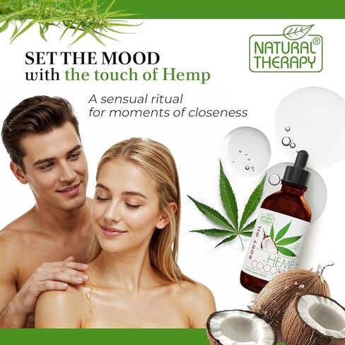 Natural Therapy Hemp & Coconut Body Oil – Moisturizing Body Oil – Hydrate & Soften Skin – Increase Skin Elasticity and Provide Anti-Aging Support (4 Fl.Oz) in Saudi Arabia
