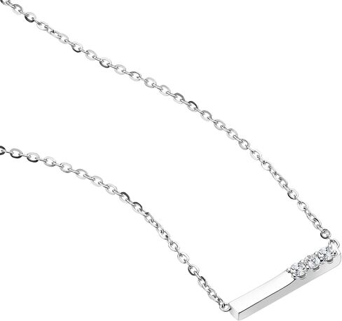 18K White/Yellow Gold Plated Silver Necklace With 0.15/0.60 TCW Lab Grown Diamond/0.15 TCW Lab Grown Emerald in 16/18" Length, Gold Jewelry For Women, Gift For Her Jewelry in Kuwait