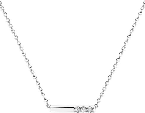18K White/Yellow Gold Plated Silver Necklace With 0.15/0.60 TCW Lab Grown Diamond/0.15 TCW Lab Grown Emerald in 16/18" Length, Gold Jewelry For Women, Gift For Her Jewelry in Kuwait