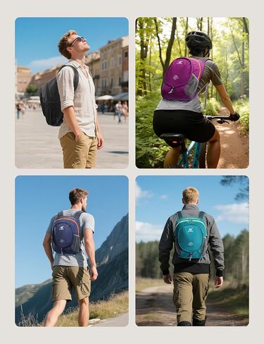 SKYSPER 15L Lightweight Small Hiking Backpack for Women Men, Foldable Travel Daypack, Packable Camping Backpack, Mini Outdoor Hiking Bag (Black) in Saudi Arabia