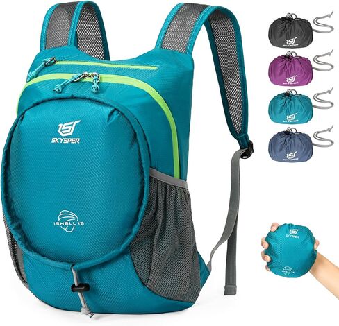 SKYSPER 15L Lightweight Small Hiking Backpack for Women Men, Foldable Travel Daypack, Packable Camping Backpack, Mini Outdoor Hiking Bag (Black) in Saudi Arabia
