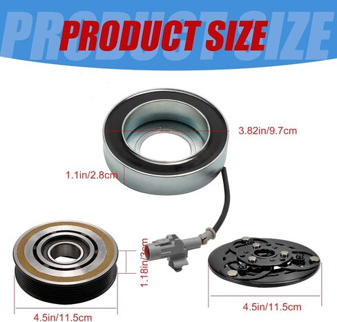 73111FJ041 AC Compressor Clutch, Replacement for Subaru Models Crosstrek 2016 Impreza 2012-2016 WRX 2015-2020 XV 2013-2023 Forester 2014-2018, Replaces 58492 in Saudi Arabia