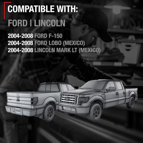 مقبض باب السائق الأمامي الخارجي ، المعدن المطور-متوافق مع 2004-2014 فورد F-150 ، 04-14 فورد لوبو ، 04-14 LINCOLN MARK LT (المكسيك)-أسود مع ثقب المفتاح-OEM 9L3Z-1522405-BA-MT ، 97674 in Kuwait