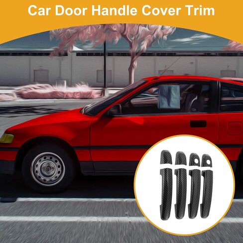 Car Door Handle Cover Trim - Car Side Door Handle Cover - for Suzuki Swift 2005-2017 Carbon Fiber Black - 1 Set in Saudi Arabia