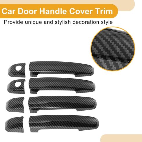 Car Door Handle Cover Trim - Car Side Door Handle Cover - for Suzuki Swift 2005-2017 Carbon Fiber Black - 1 Set in Saudi Arabia