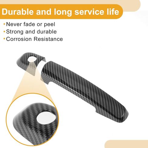 Car Door Handle Cover Trim - Car Side Door Handle Cover - for Suzuki Swift 2005-2017 Carbon Fiber Black - 1 Set in Saudi Arabia