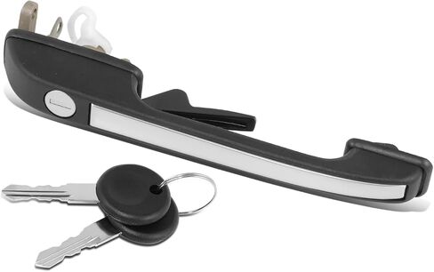 Auto Dynasty Factory Style Front Exterior Car Door Handle with Keyhole and Keyset Compatible with Audi 4000 5000 Coupe Quattro 1978-1987, Passenger Right Side (Textured Black) in Saudi Arabia