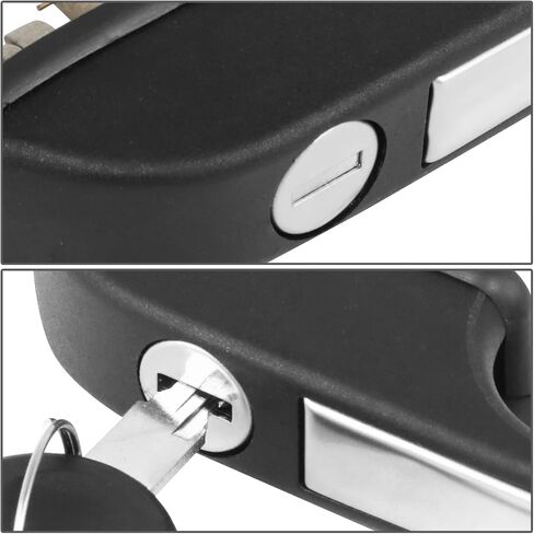 Auto Dynasty Factory Style Front Exterior Car Door Handle with Keyhole and Keyset Compatible with Audi 4000 5000 Coupe Quattro 1978-1987, Passenger Right Side (Textured Black) in Saudi Arabia