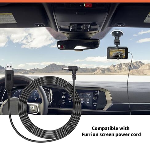 USB to DC Car Charger Cable for Furrion FOS07TADS Vision S Monitor, Replacement Power Supply Cord for 7-Inch Screen Display, Compatible with Hitch Wireless Backup Camera FOS48TA-BL & FOS48TAPK-BL in Saudi Arabia