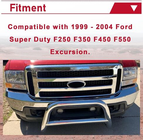 Hecasa Mesh Style Grille الأمامي متوافق مع Ford 1999-2004 F250 F350 Super Duty 2000-2004 SPORTION GRILL Chrome Silver 2006 Style in Saudi Arabia