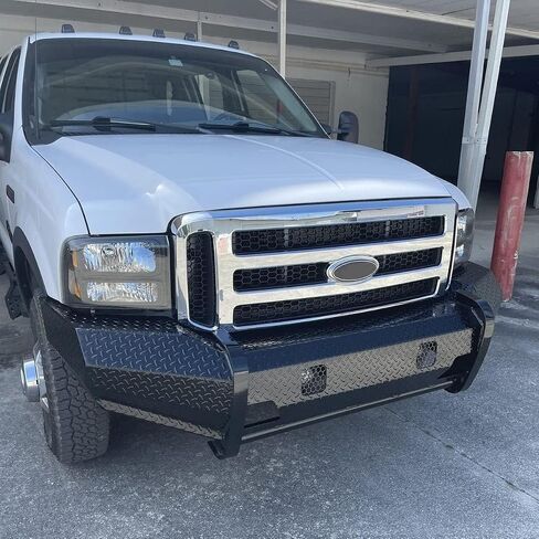 Hecasa Mesh Style Grille الأمامي متوافق مع Ford 1999-2004 F250 F350 Super Duty 2000-2004 SPORTION GRILL Chrome Silver 2006 Style in Saudi Arabia