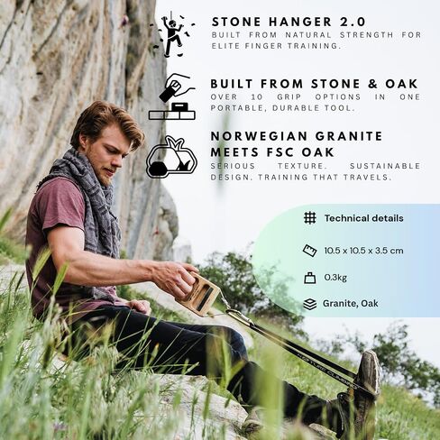 Portable Hangboard | Rock Climbing Hangboard | Hang Board for Climbing | Fingerboard | Strengthen Your Fingers | Bouldering Gifts | Granite Hanger in Kuwait