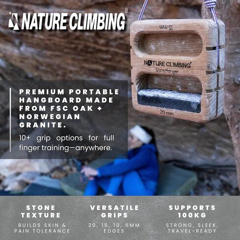 Portable Hangboard | Rock Climbing Hangboard | Hang Board for Climbing | Fingerboard | Strengthen Your Fingers | Bouldering Gifts | Granite Hanger in Kuwait