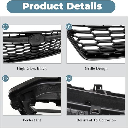 Front bumper Upper Grille Compatible with 2017 2018 2019 Subaru Impreza, Textured Black in Saudi Arabia
