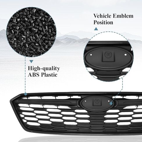 Front bumper Upper Grille Compatible with 2017 2018 2019 Subaru Impreza, Textured Black in Saudi Arabia