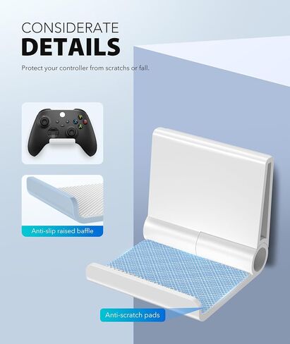 6 Pack Foldable Controller Wall Mount Holder for Xbox PS5 PS4 PS3 Switch Pro Strong Adhesive/Screw Upgraded Controller Stand Hanger with Anti-slip Pad Universal Gaming Remote, Headphone Accessories in Kuwait
