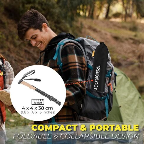 TREKOLOGY Trekking Poles – Lightweight, Adjustable Hiking Sticks for Men & Women – Durable Aluminum, Compact & Foldable with Comfortable Grip – Perfect for Hiking, Walking & Seniors, TREKZ XE (Blue) in Saudi Arabia
