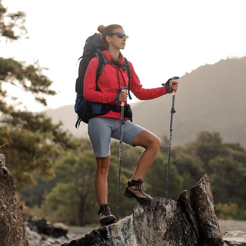 TREKOLOGY Trekking Poles – Lightweight, Adjustable Hiking Sticks for Men & Women – Durable Aluminum, Compact & Foldable with Comfortable Grip – Perfect for Hiking, Walking & Seniors, TREKZ XE (Blue) in Saudi Arabia