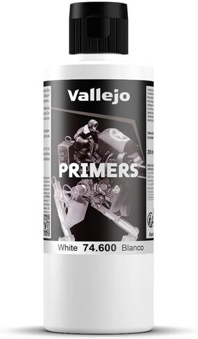 Vallejo - Surface Primer Color | White Acrylic Primer 60 ml (2.02 fl.oz.) | Matte Finish and Fast Drying | Perfect for Airbrushing and Great Adhesion to Figurines and Scale Models in Kuwait