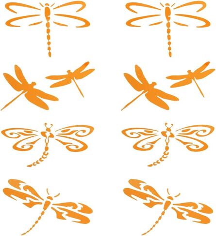 Gorgecraft 8pcs Dragonfly Car Sticker Selfficive anhesive anmaltic secal مكافحة المياه العاكسة فينيل النافذة شارات الزخرفة الخارجية للسيارات in Saudi Arabia