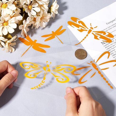 Gorgecraft 8pcs Dragonfly Car Sticker Selfficive anhesive anmaltic secal مكافحة المياه العاكسة فينيل النافذة شارات الزخرفة الخارجية للسيارات in Saudi Arabia
