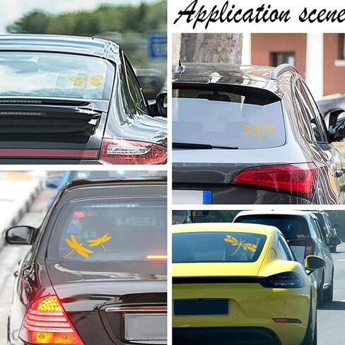 Gorgecraft 8pcs Dragonfly Car Sticker Selfficive anhesive anmaltic secal مكافحة المياه العاكسة فينيل النافذة شارات الزخرفة الخارجية للسيارات in Saudi Arabia