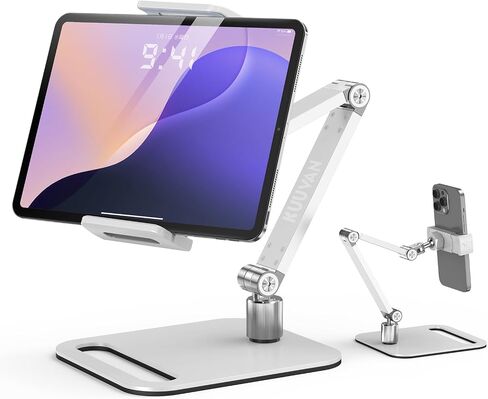 حامل حامل اللوحي لأجهزة iPad ، حامل حامل مراقب محمول 15.6 '' ، 17.3 '' ، حامل ذراع من ألومنيوم قابل للطي مع 360 ° دوار in Kuwait