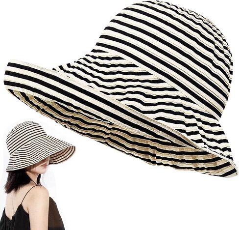 Kettle Brim Sun Hats for Women Lanai Hat Floppy Packable SPF UPF 50 UV Protection Beach Vacation Hat Striped in Saudi Arabia