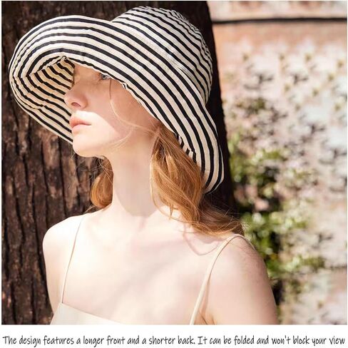 Kettle Brim Sun Hats for Women Lanai Hat Floppy Packable SPF UPF 50 UV Protection Beach Vacation Hat Striped in Saudi Arabia