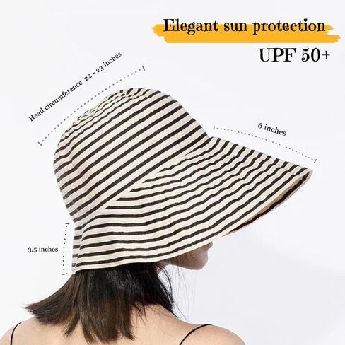 Kettle Brim Sun Hats for Women Lanai Hat Floppy Packable SPF UPF 50 UV Protection Beach Vacation Hat Striped in Saudi Arabia