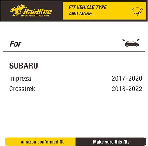 Raidbee® 26"+16" Windshield Wiper Blades with 12" Rear Wiper Blade Automotive Replacement Set for Subaru Crosstrek/Impreza 2018 2019 2020 2021 2022 2023 – Genuine OEM Quality (Set of 3) in Kuwait