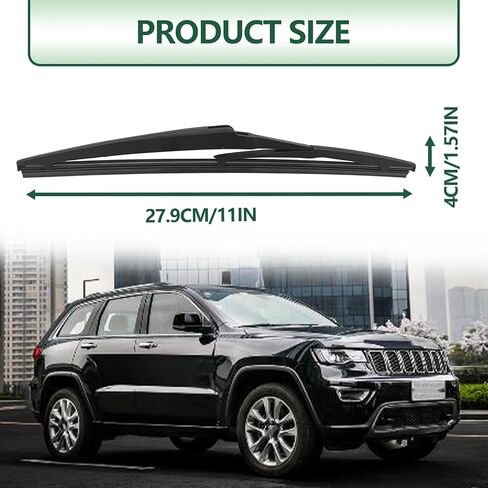 11 inch Wiper Blade Rear Replacement, Compatible with Jeep Grand Cherokee 2022-2014/Chevy HHR 11-06/KIA Rio 2022-2012 Sorento 2015-2010 Soul 2022-2010/Hyundai Accent 22-12 Kona 22-18 (11-A/H281) in Saudi Arabia
