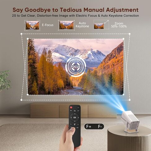 Native 1080P Projector with WiFi and Bluetooth, Full HD Portable Outdoor Movie Projector with Built-in Speaker, Compatible with Smartphone, HDMI, USB, TV Stick for Home, Bedroom, Outdoor Use in Saudi Arabia