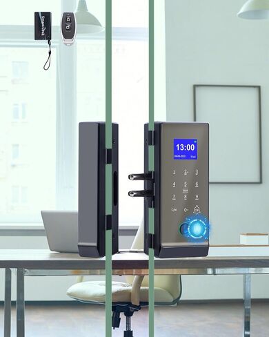 Smart Glass Door Lock,Perfiware 4in1 Biometric Fingerprint Glass Door Locks LG2315,2024 Drill-Free Keyless Entry Upgraded Door Locks,Great for Office,Home,Hotel,Apartment in Kuwait
