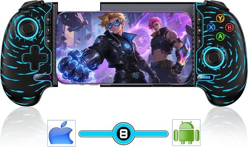 Mobile Game Controller for iPhone/Android with Hall Joystick, Wireless Phone Controller with Phone Case Support, Compatible with Xbox Game Pass, Steam Link, Call of Duty, Minecraft, Roblox in Kuwait