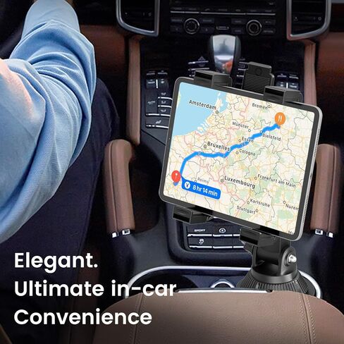 OHLPRO Cup Holder Tablet Mount for Truck, Adjustable 360° Rotation iPad Holder for Car with Drink Holder, Compatible with 7"-11" iPad, Samsung Tab, Perfect for Road Trips, Travel Accessories in Saudi Arabia