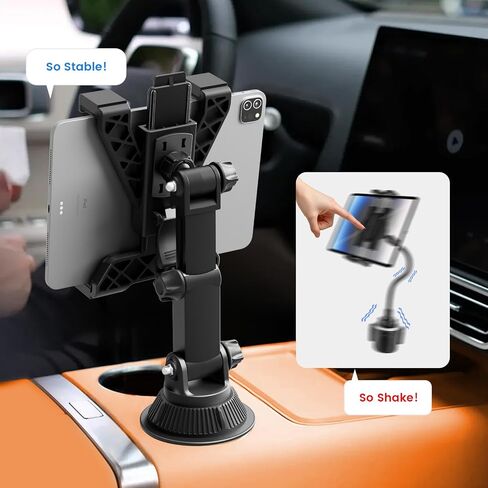 OHLPRO Cup Holder Tablet Mount for Truck, Adjustable 360° Rotation iPad Holder for Car with Drink Holder, Compatible with 7"-11" iPad, Samsung Tab, Perfect for Road Trips, Travel Accessories in Saudi Arabia