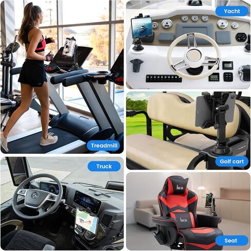 OHLPRO Cup Holder Tablet Mount for Truck, Adjustable 360° Rotation iPad Holder for Car with Drink Holder, Compatible with 7"-11" iPad, Samsung Tab, Perfect for Road Trips, Travel Accessories in Saudi Arabia