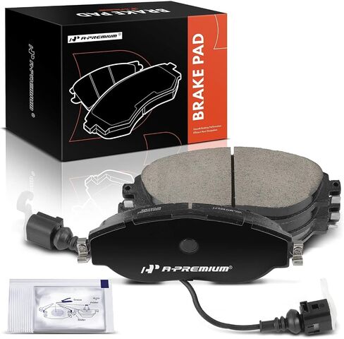 A-Premium Front Ceramic Disc Brake Pads Set Compatible with Volkswagen Jetta 2019-2022, Tiguan 2018-2022, GTI 2016-2021, Arteon 2019-2021, Golf R 2015-2019 & Audi Q3 2019-2021, S3 2015-2020, 4 Pcs in Saudi Arabia