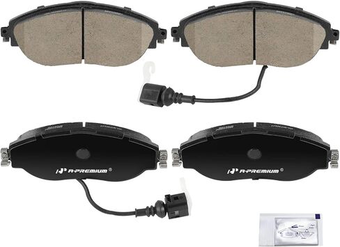 A-Premium Front Ceramic Disc Brake Pads Set Compatible with Volkswagen Jetta 2019-2022, Tiguan 2018-2022, GTI 2016-2021, Arteon 2019-2021, Golf R 2015-2019 & Audi Q3 2019-2021, S3 2015-2020, 4 Pcs in Saudi Arabia